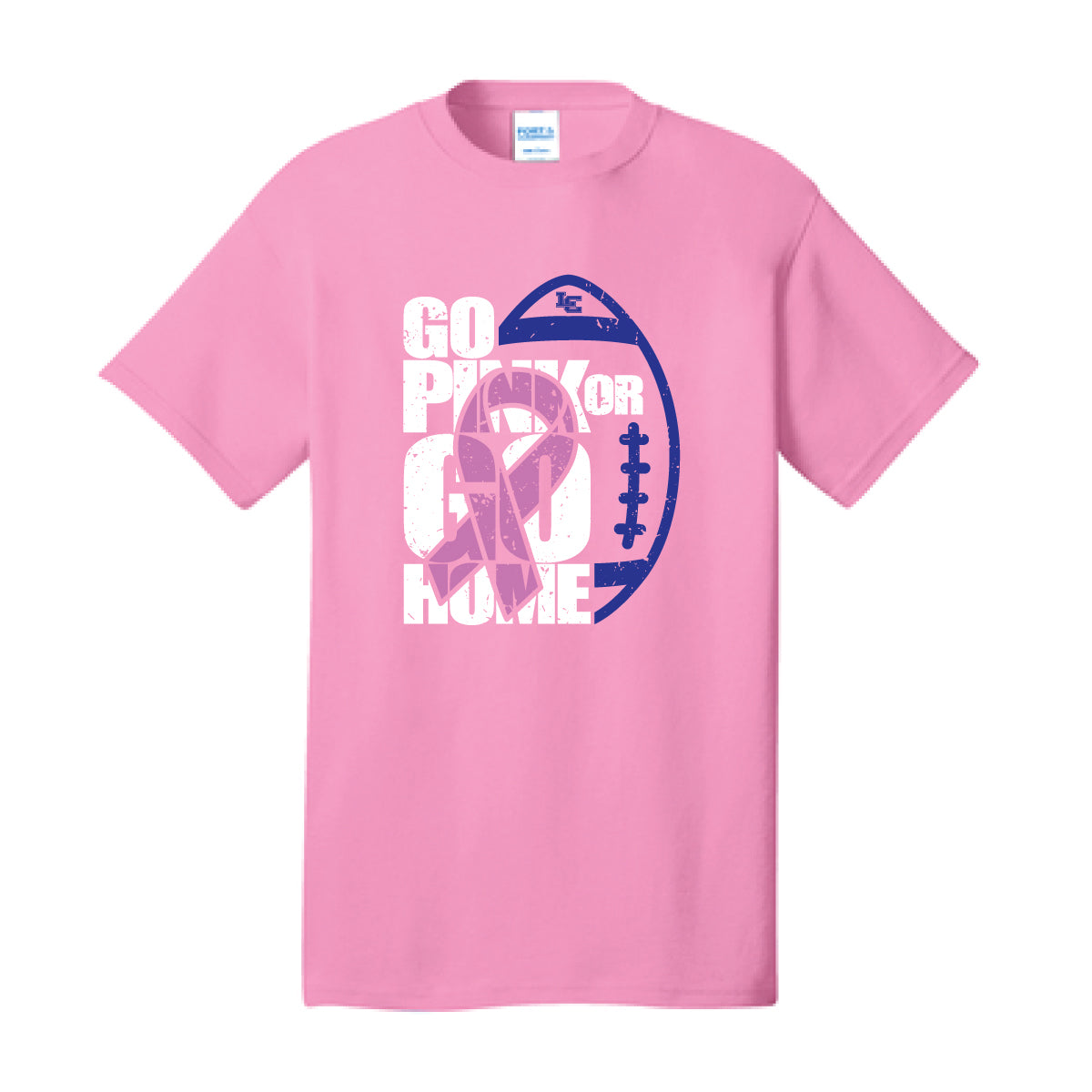 GO PINK OR GO HOME T-SHIRT - ADULT SIZE-It is a PINK OUT for LC Homecoming 2023.  Show out, Cheer on the Knights, and WEAR PINK!