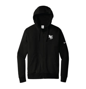 LC Tennis Embroidery - Nike Club Fleece Sleeve Swoosh Full-Zip Hoodie - Black