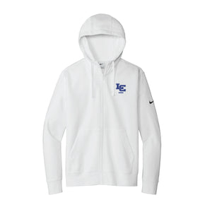 LC Tennis Embroidery - Nike Club Fleece Sleeve Swoosh Full-Zip Hoodie - White