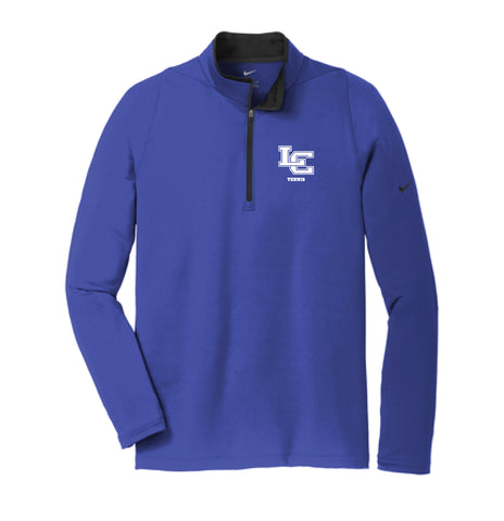 LC Tennis Embroidery - Nike Dri-FIT Stretch 1/2-Zip Cover-Up - Royal